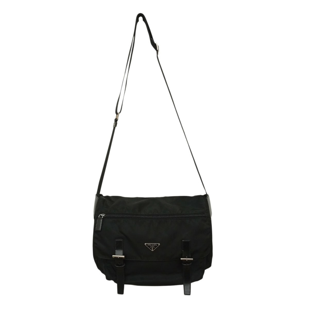 Prada Arque Vitello Daino Leather Hobo Shoulder Bag Black